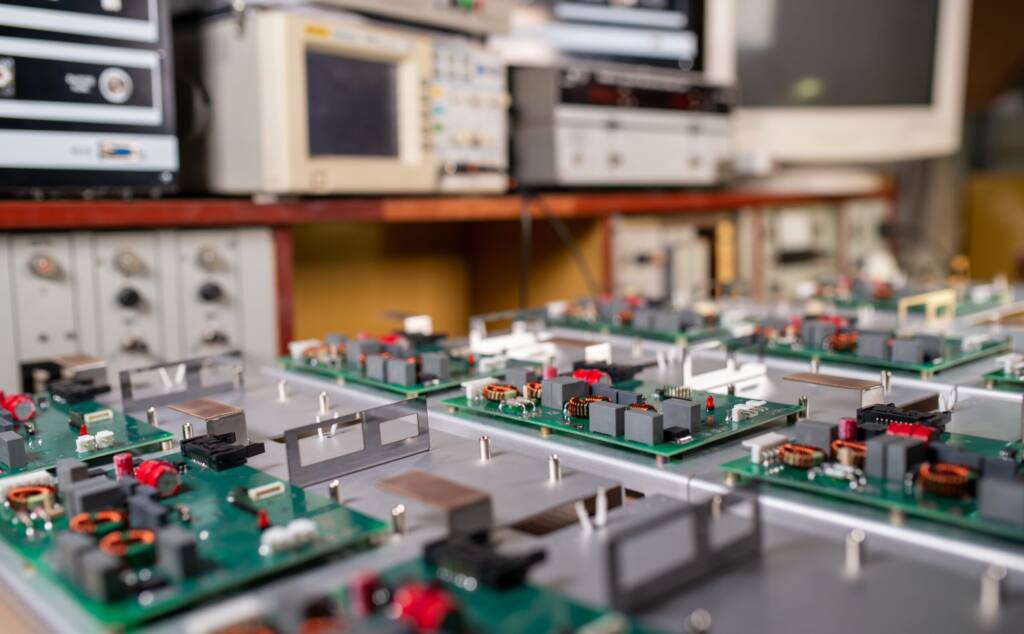 Placas electrónicas ensambladas frente a equipos de medida