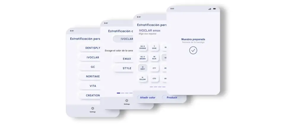 UX/UI interface design for the BPS dental mixture system