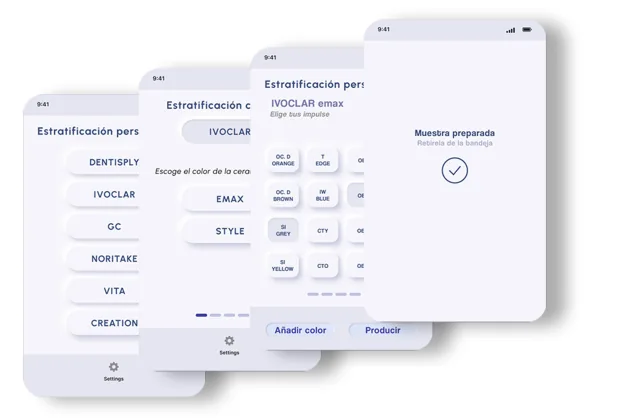 UX/UI design for the BPS dental mixture system.